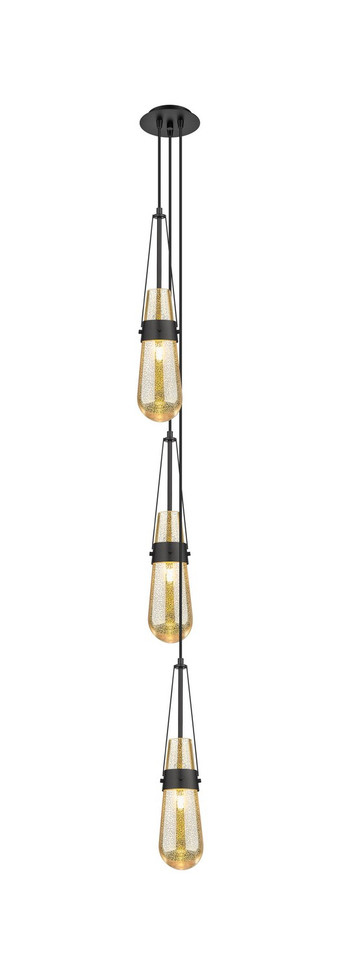 Innovations - 103-452-1P-BK-G452-4ME - Three Light Pendant - Downtown Urban - Matte Black