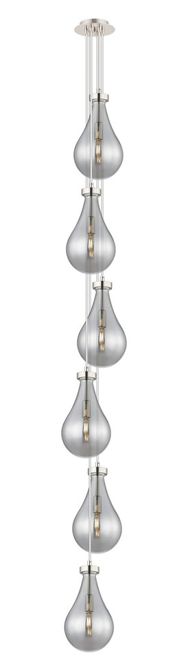Innovations - 106-451-1P-PN-G451-7SM - Six Light Pendant - Downtown Urban - Polished Nickel