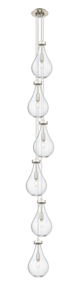 Innovations - 106-451-1P-SN-G451-7CL - Six Light Pendant - Downtown Urban - Brushed Satin Nickel