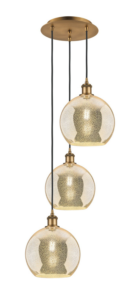 Innovations - 113B-3P-BB-G128-10 - Three Light Pendant - Ballston - Brushed Brass