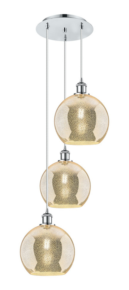 Innovations - 113B-3P-PC-G128-10 - Three Light Pendant - Ballston - Polished Chrome