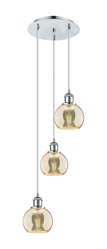 Innovations - 113B-3P-PC-G128-6 - Three Light Pendant - Ballston - Polished Chrome