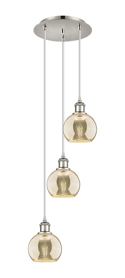Innovations - 113B-3P-PN-G128-6 - Three Light Pendant - Ballston - Polished Nickel