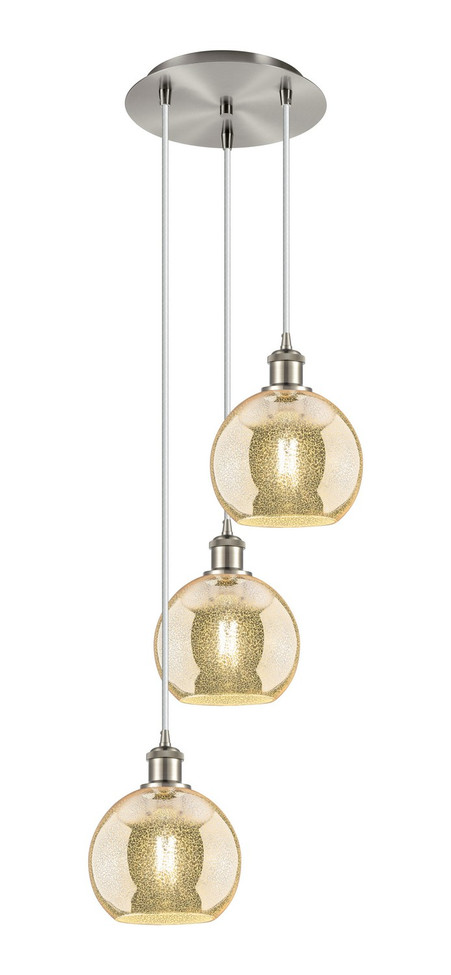 Innovations - 113B-3P-SN-G128-8 - Three Light Pendant - Ballston - Brushed Satin Nickel