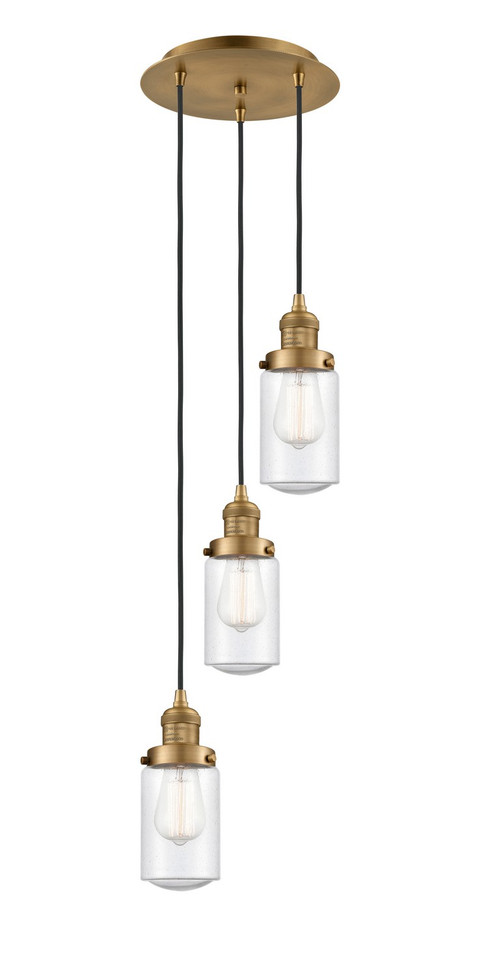 Innovations - 113F-3P-BB-G314 - Three Light Pendant - Franklin Restoration - Brushed Brass