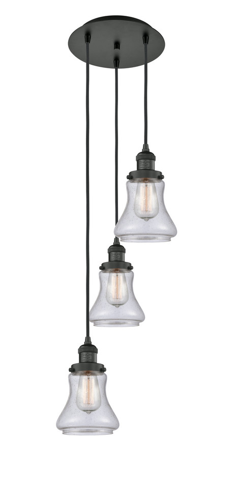 Innovations - 113F-3P-BK-G194 - Three Light Pendant - Franklin Restoration - Matte Black