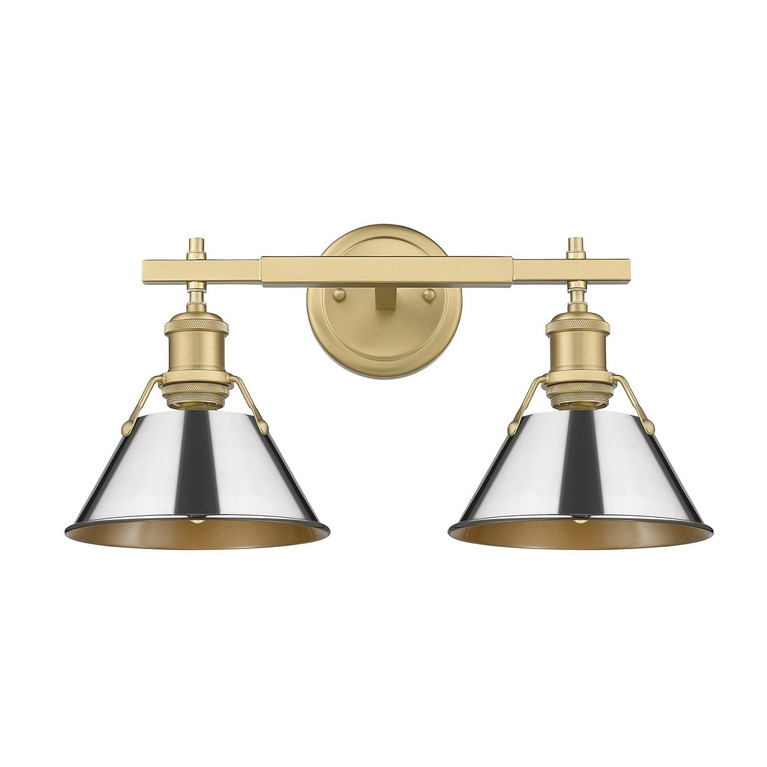 Golden - 3306-BA2 BCB-CH - Two Light Bath Vanity - Orwell - Brushed Champagne Brass