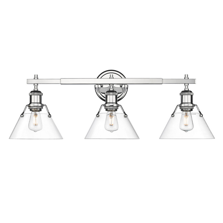 Golden - 3306-BA3 CH-CLR - Three Light Bath Vanity - Orwell - Chrome