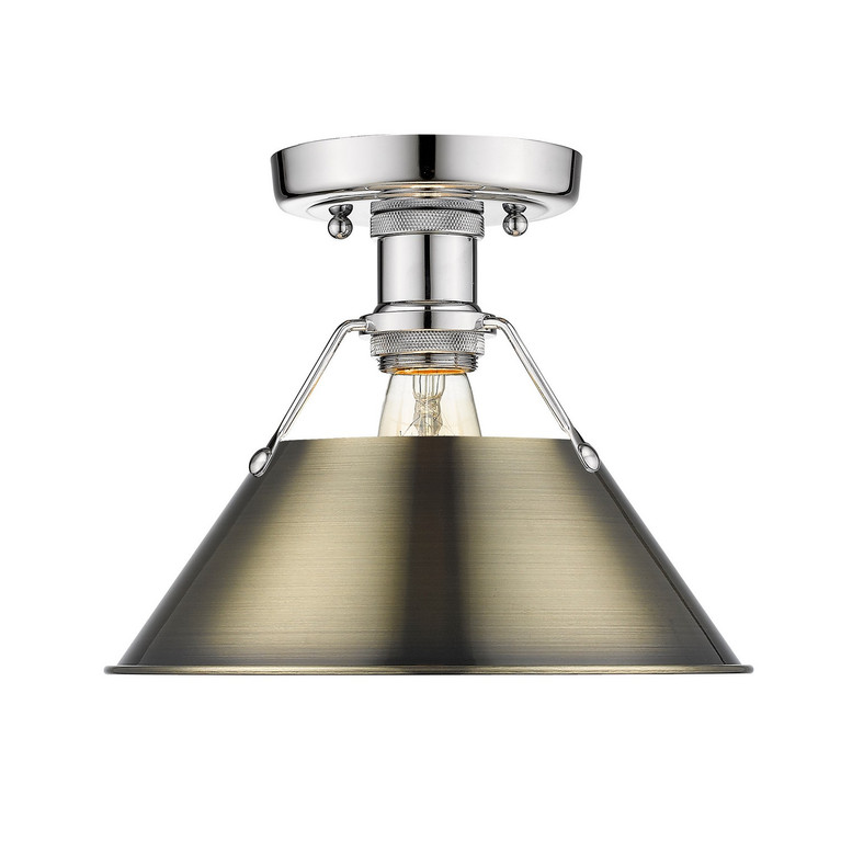 Golden - 3306-FM CH-AB - One Light Flush Mount - Orwell - Chrome