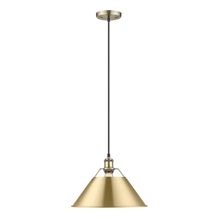 Golden - 3306-L AB-BCB - One Light Pendant - Orwell - Aged Brass