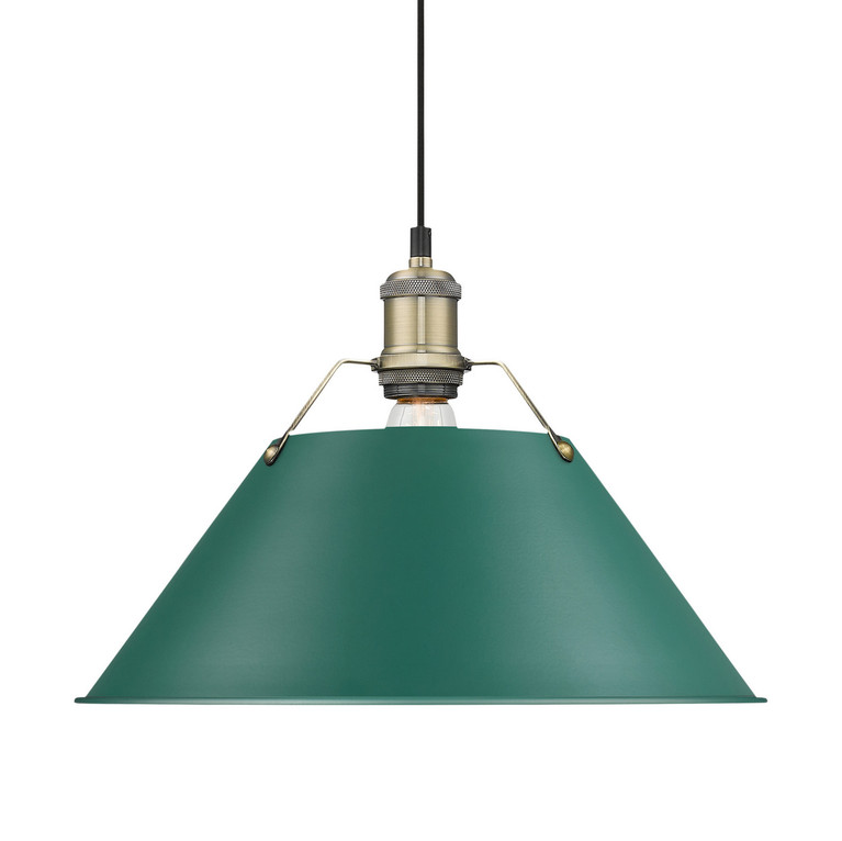 Golden - 3306-L AB-GN - One Light Pendant - Orwell - Aged Brass