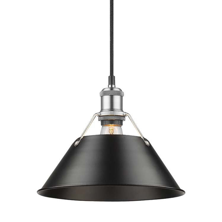 Golden - 3306-M PW-BLK - One Light Pendant - Orwell - Pewter