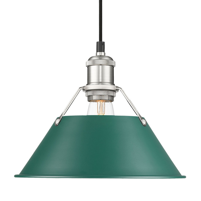 Golden - 3306-M PW-GN - One Light Pendant - Orwell - Pewter