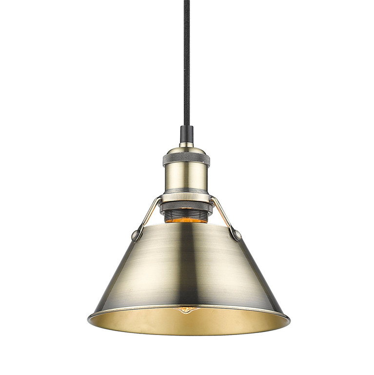 Golden - 3306-S AB-AB - One Light Mini Pendant - Orwell - Aged Brass