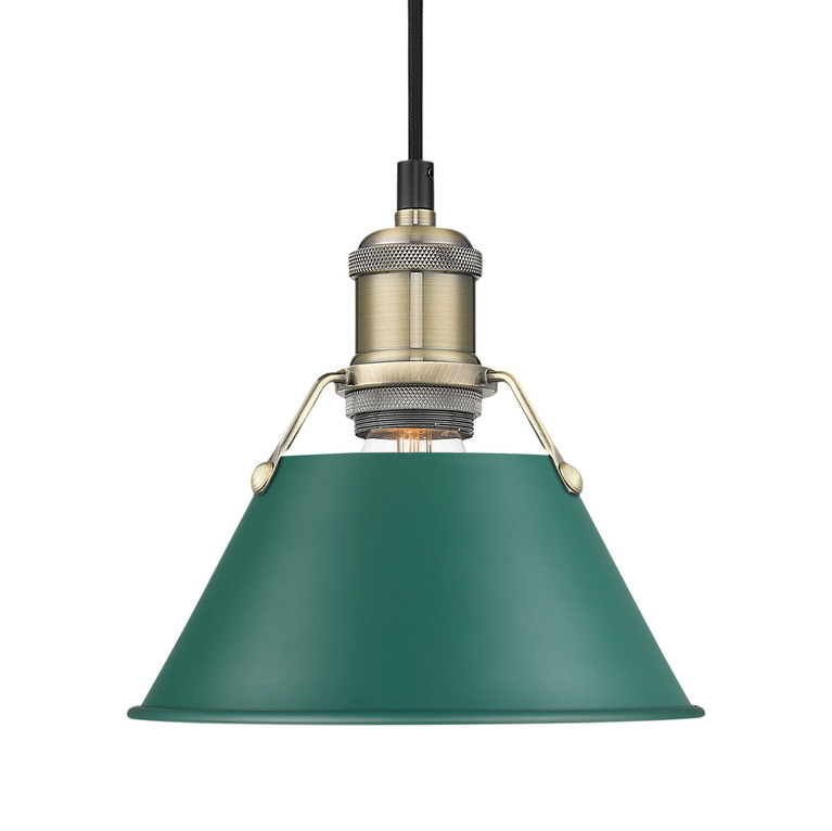 Golden - 3306-S AB-GN - One Light Pendant - Orwell - Aged Brass