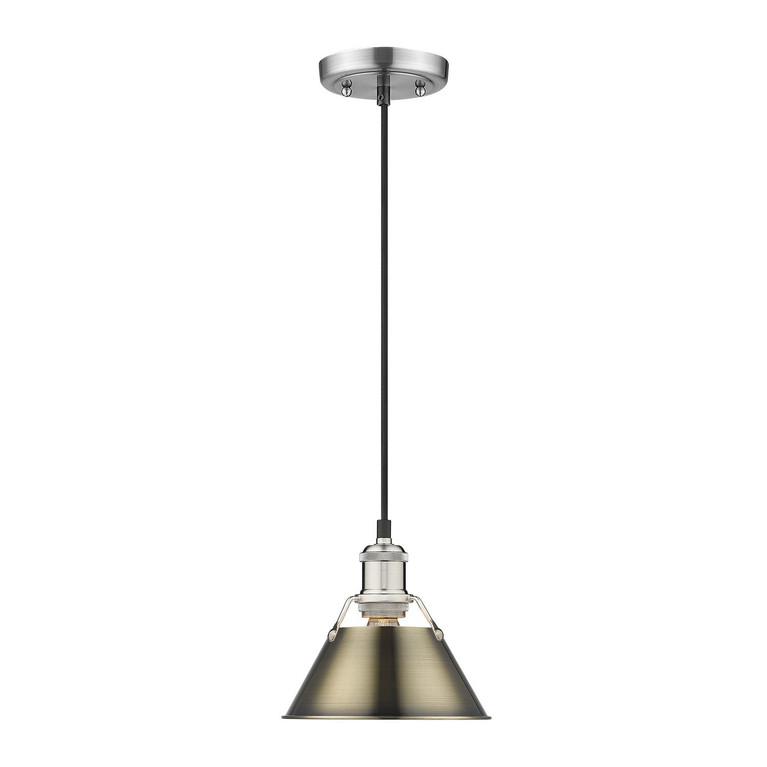 Golden - 3306-S PW-AB - One Light Mini Pendant - Orwell - Pewter
