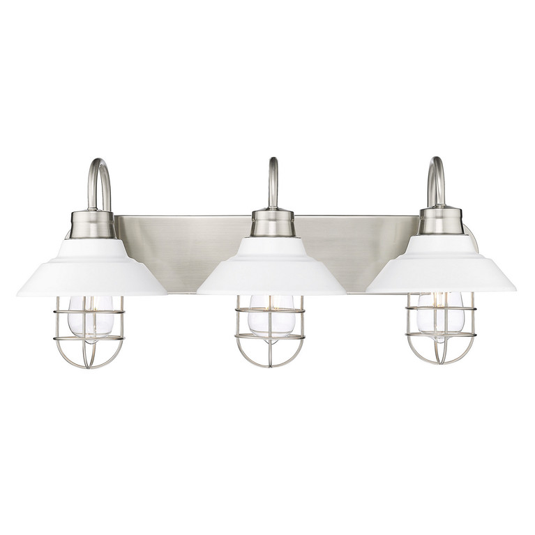 Golden - 3320-BA3 PW-WHT - Three Light Bath Vanity - Lana - Pewter