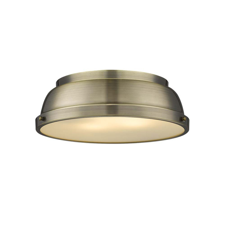 Golden - 3602-14 AB-AB - Two Light Flush Mount - Duncan - Aged Brass