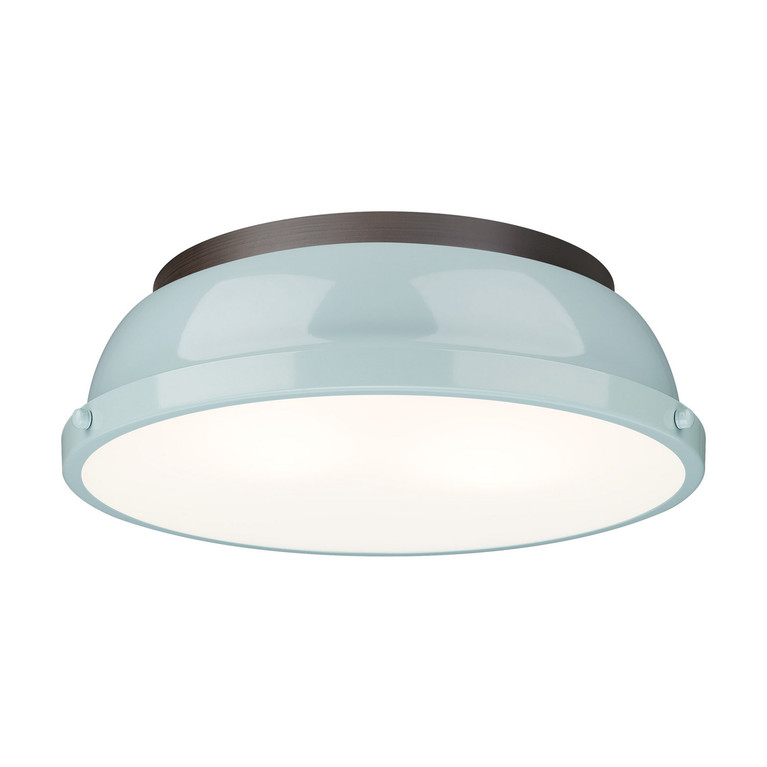 Golden - 3602-14 RBZ-SF - Two Light Flush Mount - Duncan - Rubbed Bronze