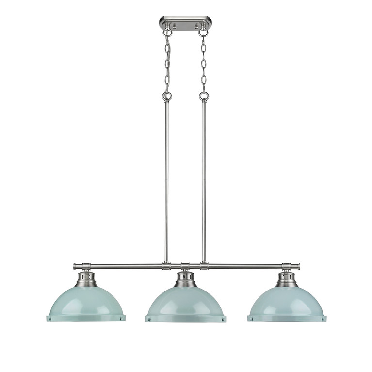 Golden - 3602-3LP PW-SF - Three Light Linear Pendant - Duncan - Pewter