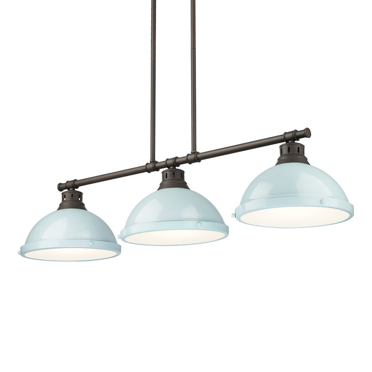 Golden - 3602-3LP RBZ-SF - Three Light Linear Pendant - Duncan - Rubbed Bronze
