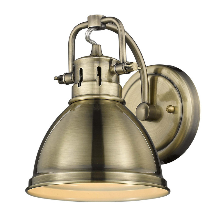 Golden - 3602-BA1 AB-AB - One Light Bath Vanity - Duncan - Aged Brass
