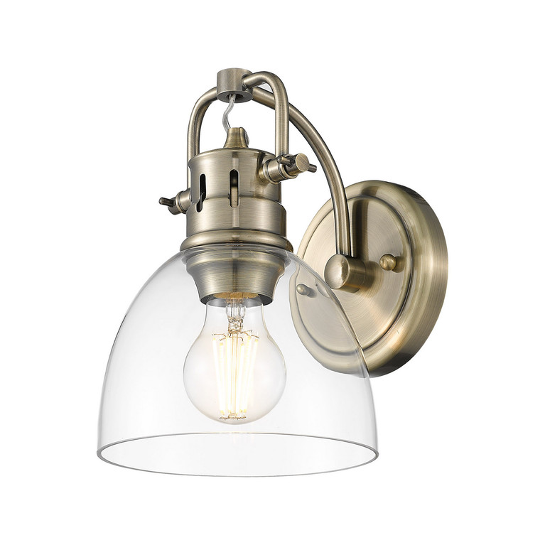 Golden - 3602-BA1 AB-CLR - One Light Vanity - Duncan - Aged Brass