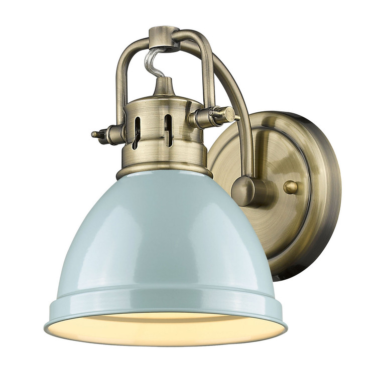 Golden - 3602-BA1 AB-SF - One Light Bath Vanity - Duncan - Aged Brass
