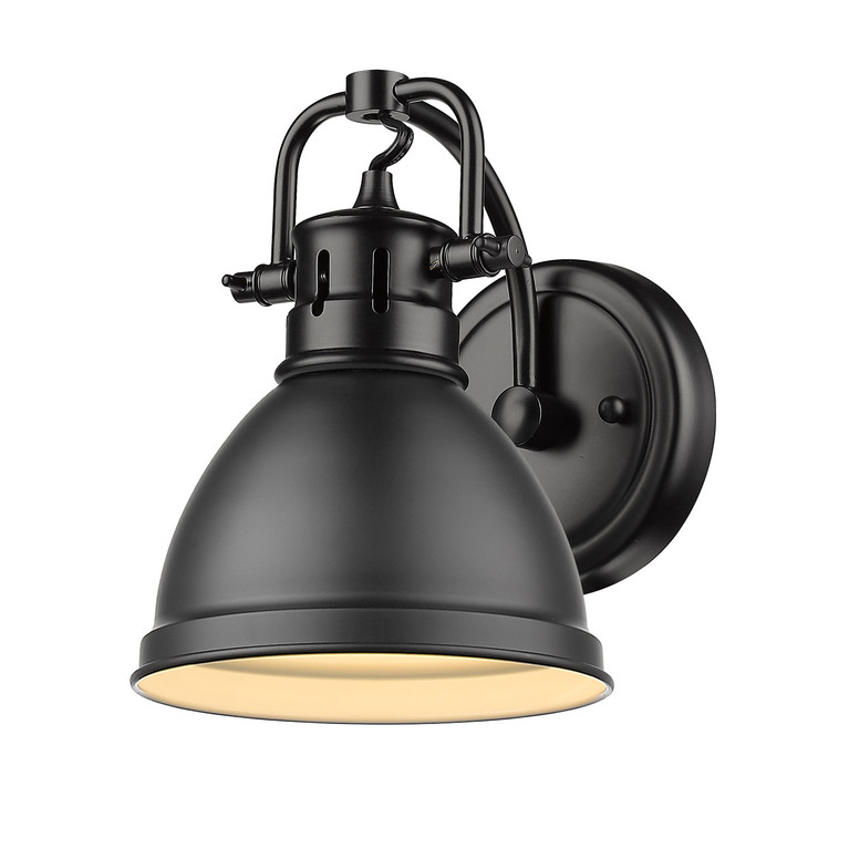 Golden - 3602-BA1 BLK-BLK - One Light Bath Vanity - Duncan - Matte Black