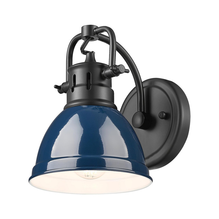 Golden - 3602-BA1 BLK-NVY - One Light Vanity - Duncan - Matte Black