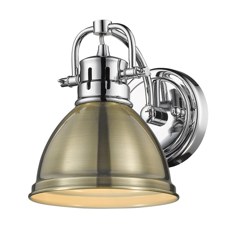 Golden - 3602-BA1 CH-AB - One Light Bath Vanity - Duncan - Chrome