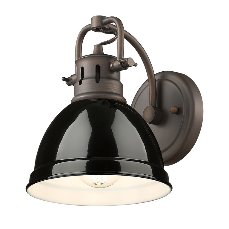 Golden - 3602-BA1 RBZ-BK - One Light Vanity - Duncan - Rubbed Bronze
