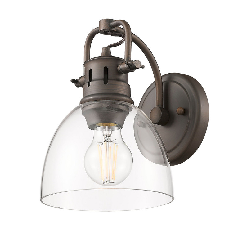 Golden - 3602-BA1 RBZ-CLR - One Light Vanity - Duncan - Rubbed Bronze