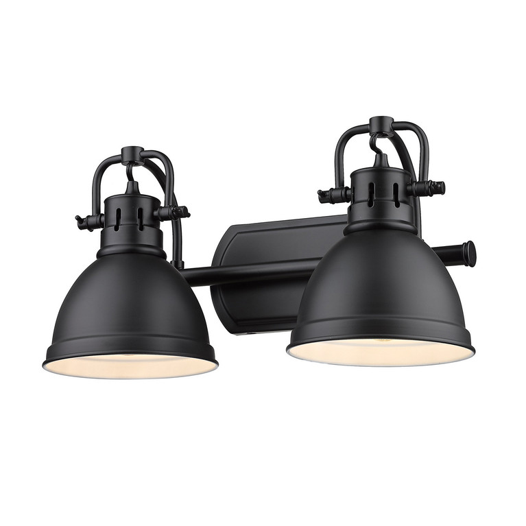 Golden - 3602-BA2 BLK-BLK - Two Light Bath Vanity - Duncan - Matte Black
