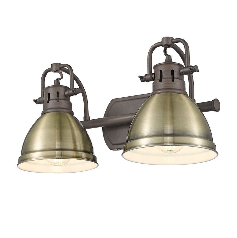 Golden - 3602-BA2 RBZ-AB - Two Light Vanity - Duncan - Rubbed Bronze