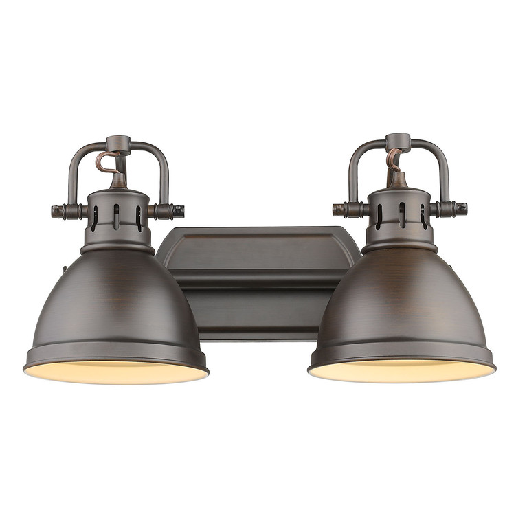 Golden - 3602-BA2 RBZ-RBZ - Two Light Bath Vanity - Duncan - Rubbed Bronze