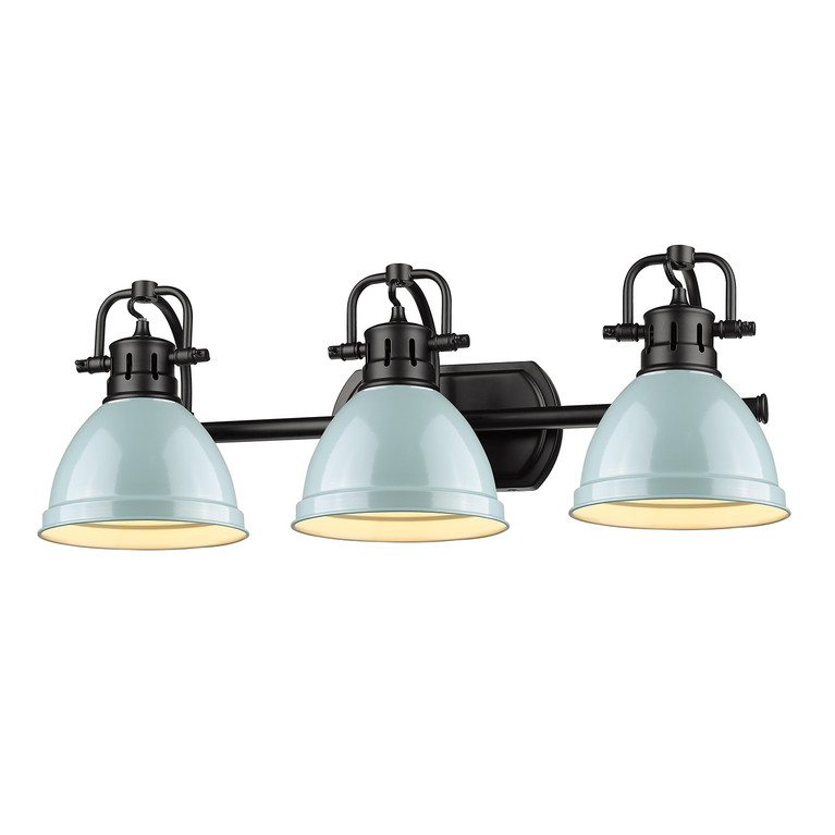 Golden - 3602-BA3 BLK-SF - Three Light Bath Vanity - Duncan BCB - Matte Black