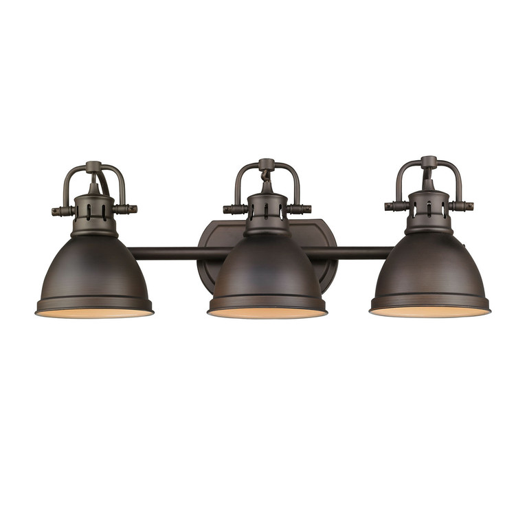 Golden - 3602-BA3 RBZ-RBZ - Three Light Bath Vanity - Duncan BCB - Rubbed Bronze