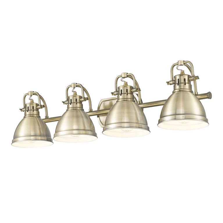 Golden - 3602-BA4 AB-AB - Four Light Vanity - Duncan - Aged Brass