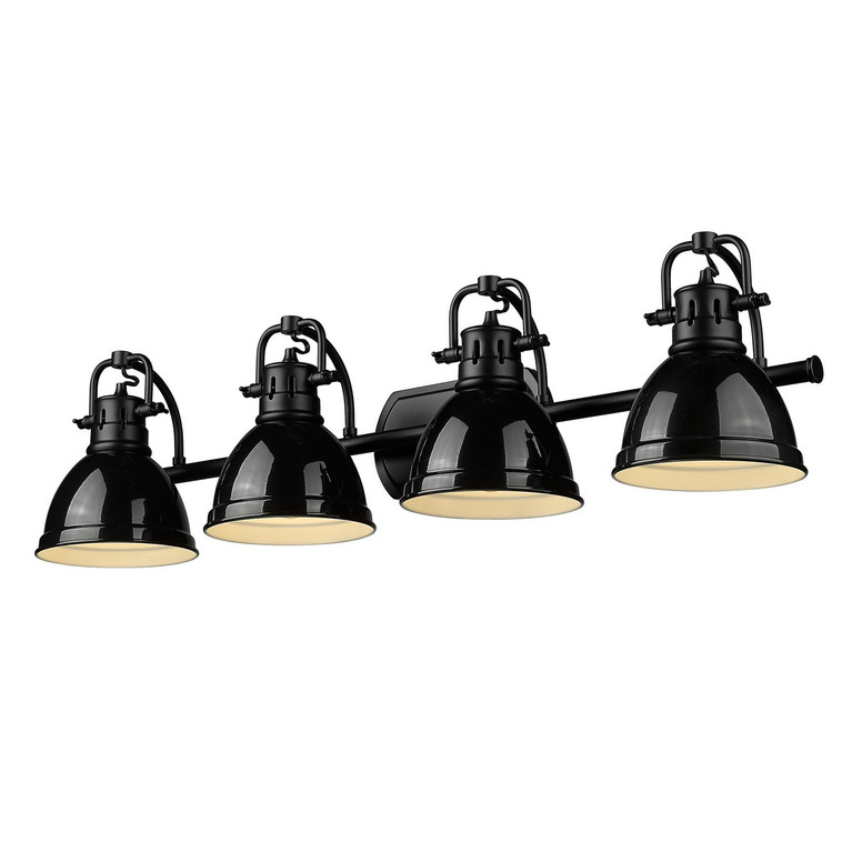 Golden - 3602-BA4 BLK-BK - Four Light Bath Vanity - Duncan - Matte Black