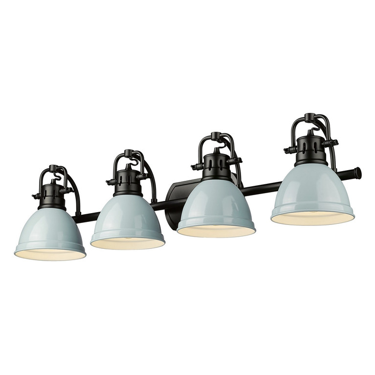 Golden - 3602-BA4 BLK-SF - Four Light Bath Vanity - Duncan - Matte Black