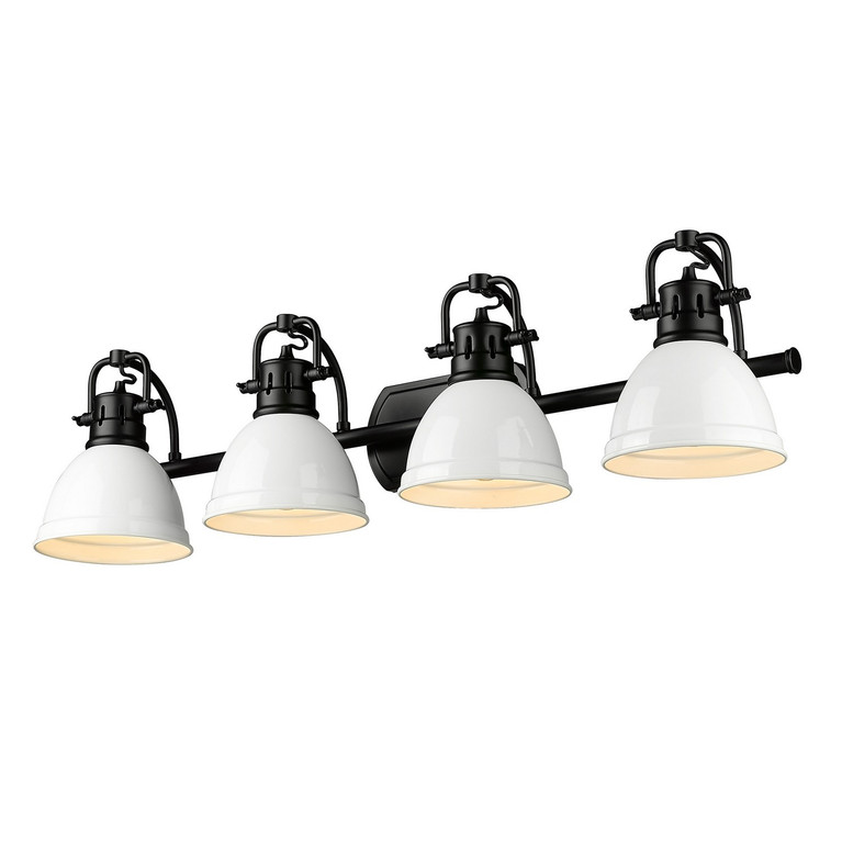 Golden - 3602-BA4 BLK-WH - Four Light Bath Vanity - Duncan - Matte Black