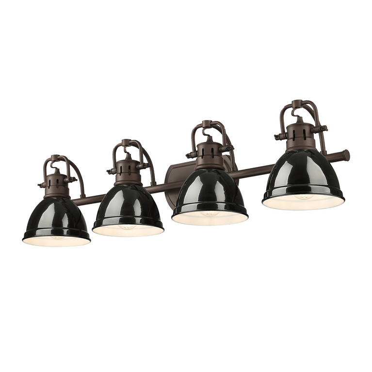 Golden - 3602-BA4 RBZ-BK - Four Light Vanity - Duncan - Rubbed Bronze