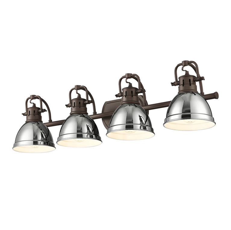 Golden - 3602-BA4 RBZ-CH - Four Light Vanity - Duncan - Rubbed Bronze