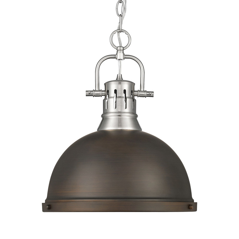 Golden - 3602-L PW-RBZ - One Light Pendant - Duncan - Pewter