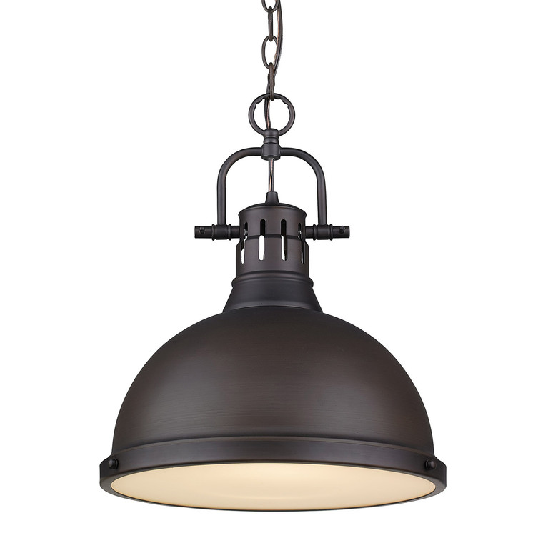 Golden - 3602-L RBZ-RBZ - One Light Pendant - Duncan - Rubbed Bronze