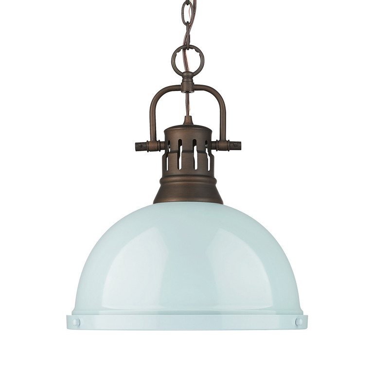 Golden - 3602-L RBZ-SF - One Light Pendant - Duncan - Rubbed Bronze