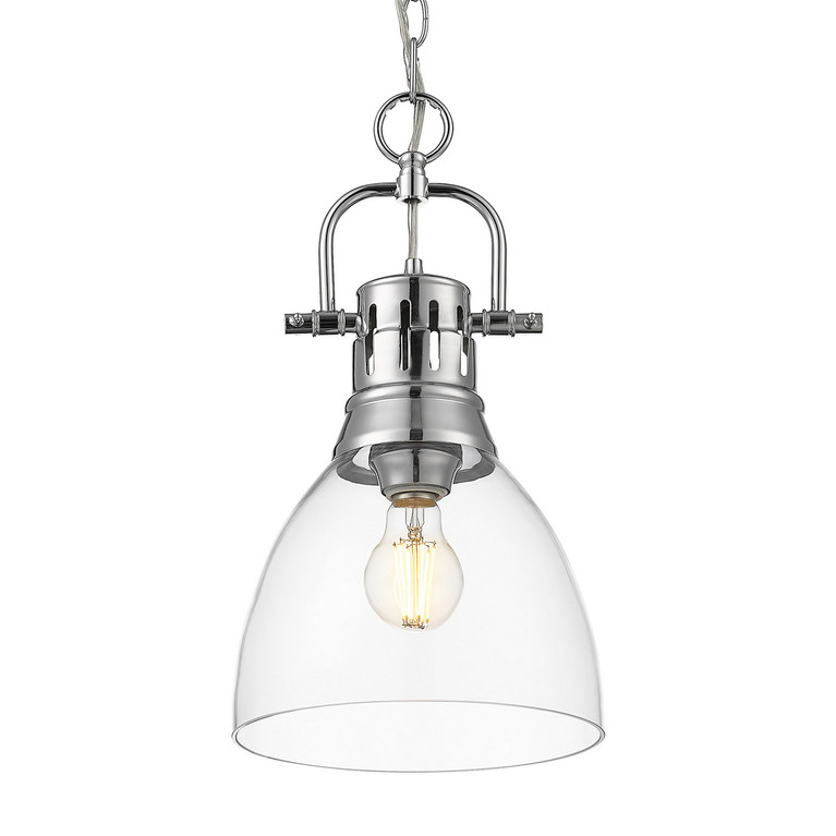 Golden - 3602-S CH-CLR - One Light Pendant - Duncan - Chrome