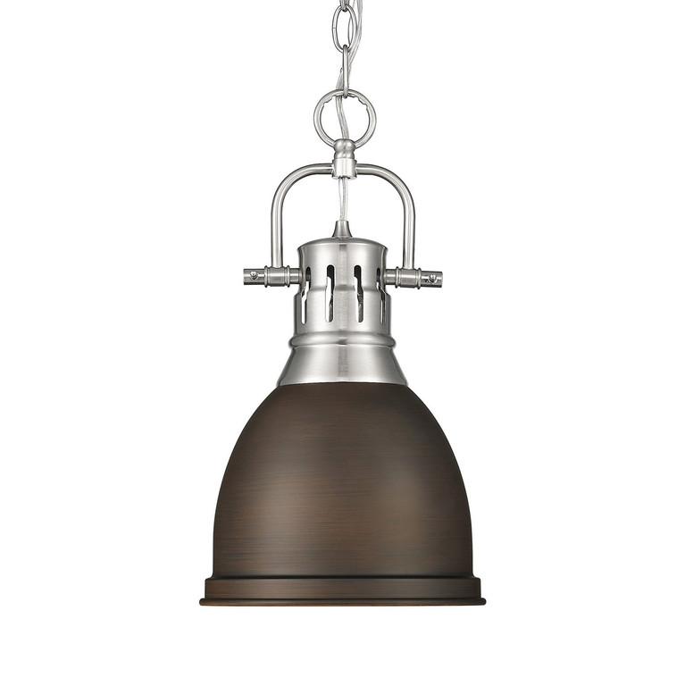Golden - 3602-S PW-RBZ - One Light Pendant - Duncan - Pewter
