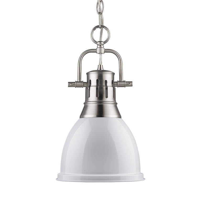Golden - 3602-S PW-WH - One Light Pendant - Duncan - Pewter